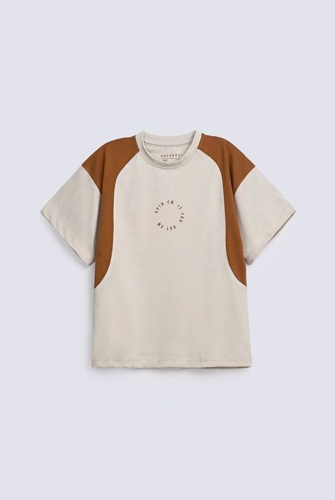 BOYS BOXY FIT CONTRAST PANEL TEE