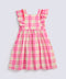 GIRLS CHECKERED DRESS WITH FRILL