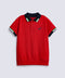 BOYS JACQUARD CONTRAST RIBBED POLO