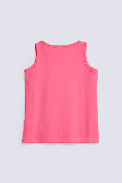 GIRLS DIAMANTES RIBBED TANK TOP