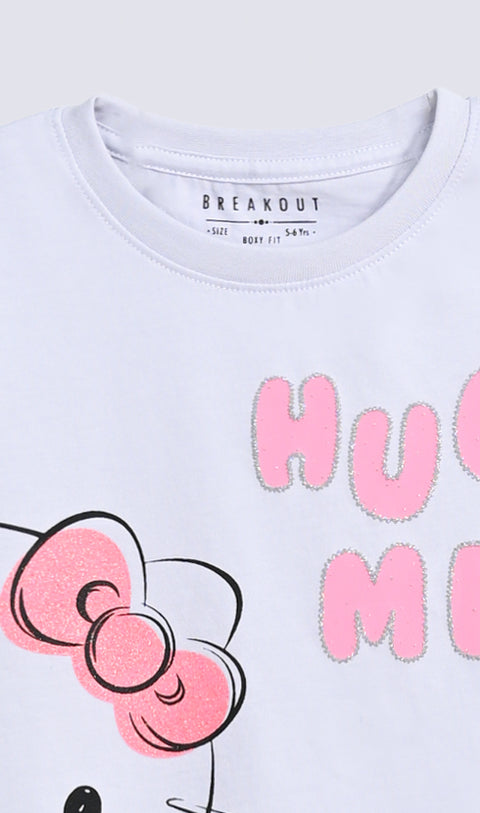 GIRLS HELLO KITTY PRINTED T SHIRT
