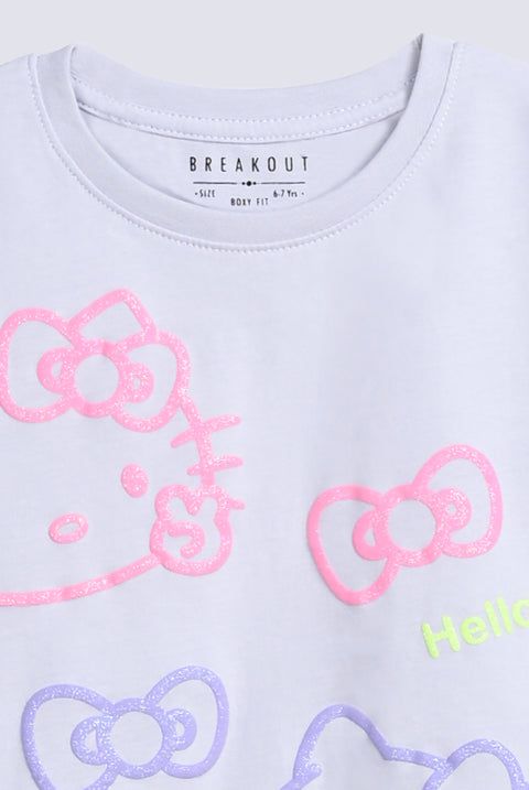 GIRLS HELLO KITTY PRINTED T SHIRT