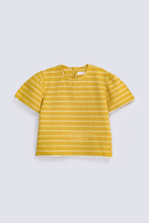 GIRLS JACQUARD WOVEN TOP