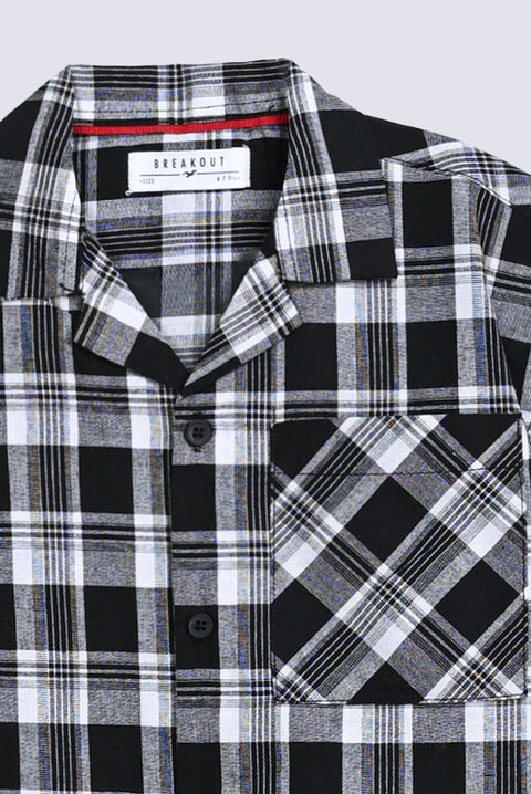 BOYS DROP SHOULDER CHECKERED SHIRT