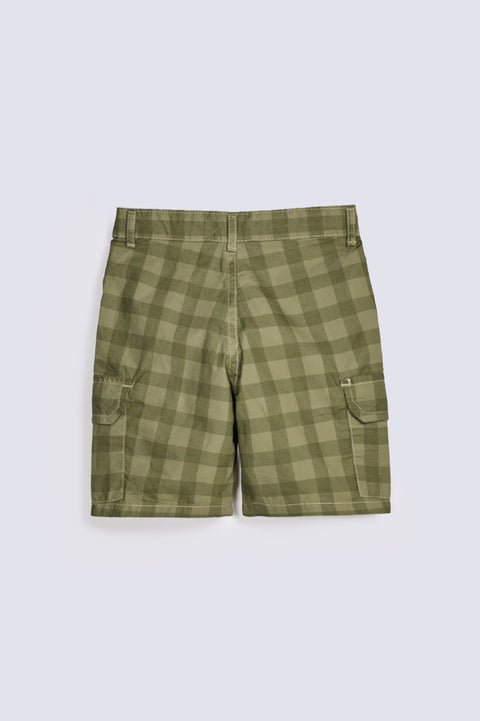 BOYS CHECKERED CARGO SHORTS