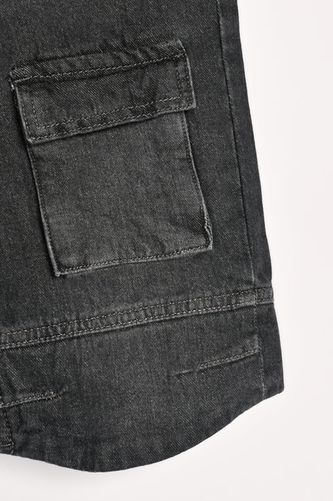 BOYS CARGO BERMUDA DENIM SHORTS