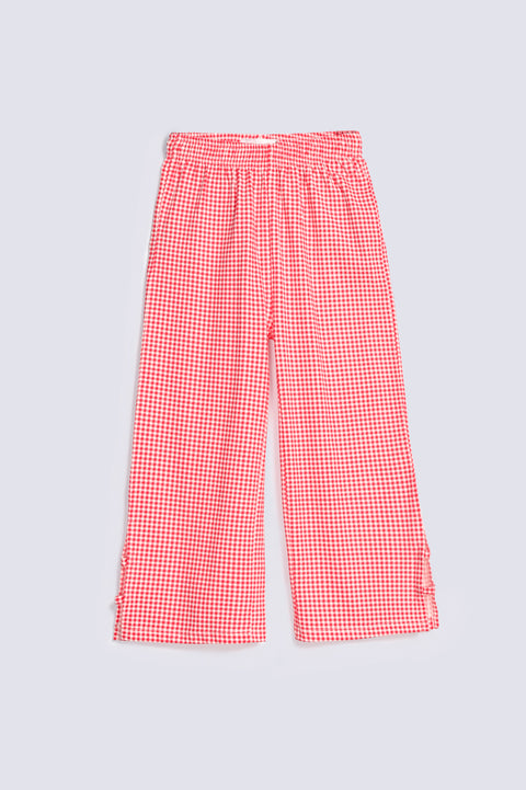 GIRLS LOOSE CHECKERED TROUSER