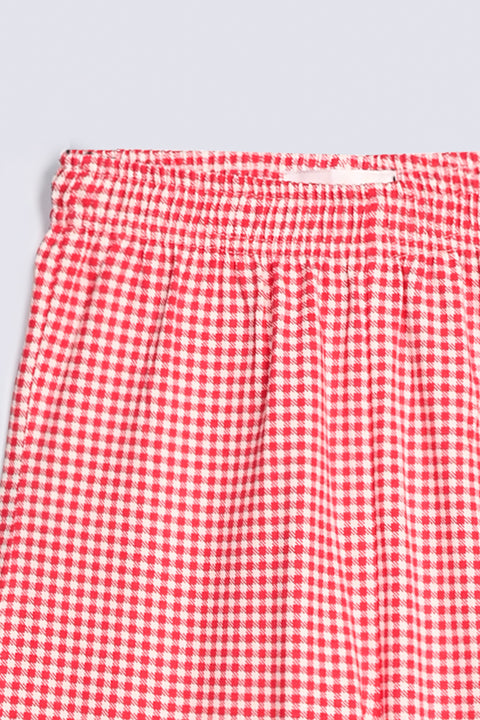 GIRLS LOOSE CHECKERED TROUSER