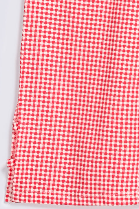 GIRLS LOOSE CHECKERED TROUSER