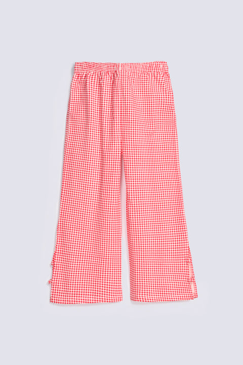 GIRLS LOOSE CHECKERED TROUSER