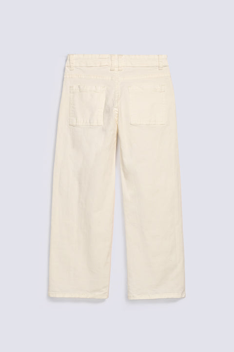 GIRLS WIDE LEG TWILL PANTS