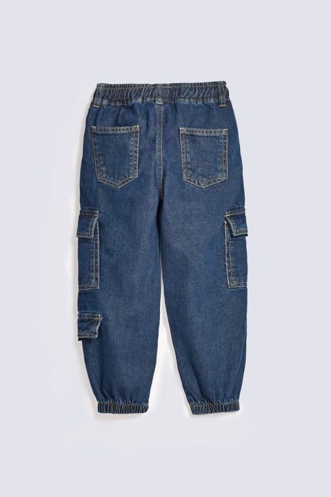 BOYS CARGO DENIM JOGGER TROUSER