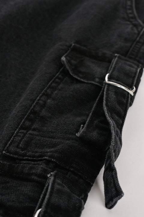 GIRLS WIDE LEG CARGO DENIM
