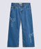 GIRLS WIDE LEG APPLIQUE DENIM
