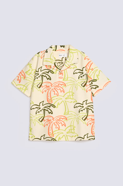 BOYS TEXTURED PRINTED POLO