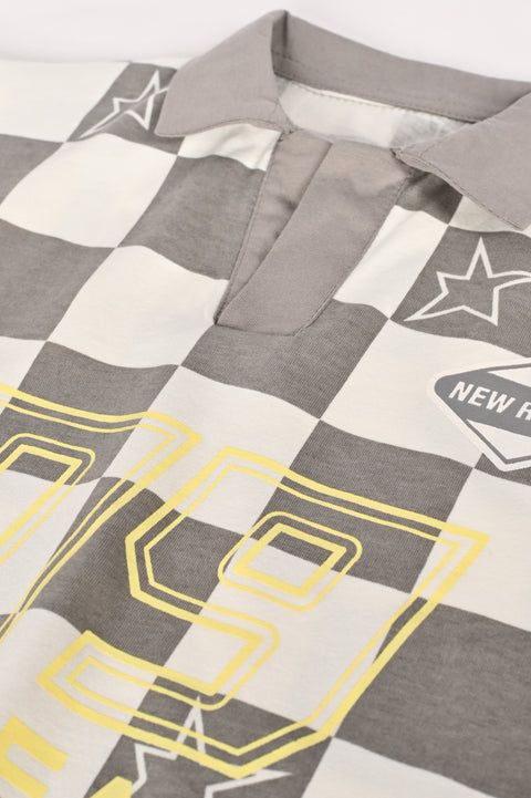 BOYS BOXY FIT PRINTED POLO