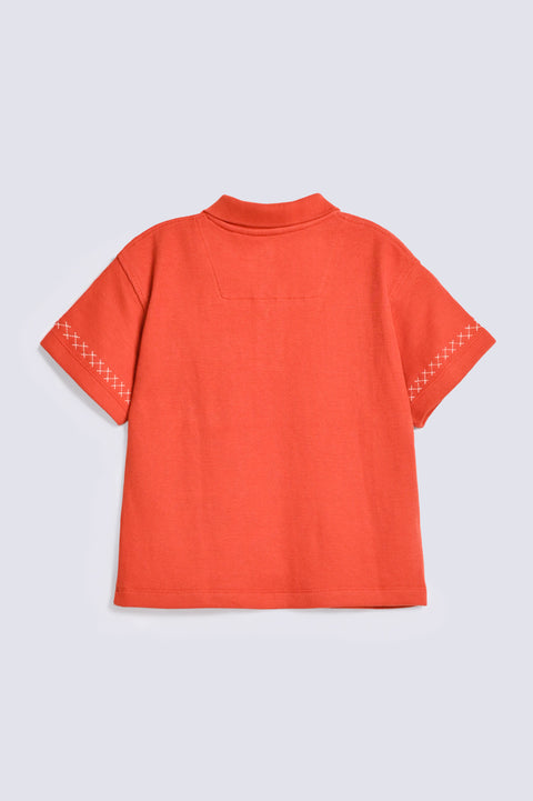 BOYS TWILL WEAVE EMBROIDERED POLO