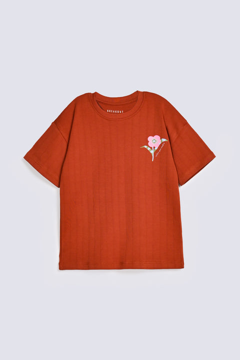 GIRLS DROP SHOULDER SPECIAL KNIT TEE