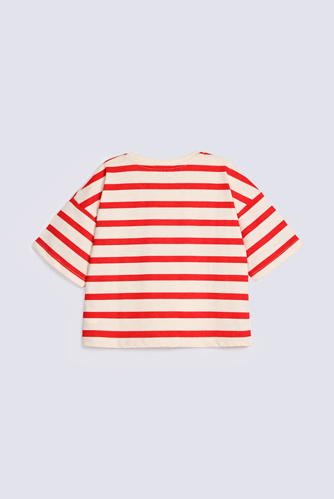GIRLS STRIPED MINNIE PRINTED TEE