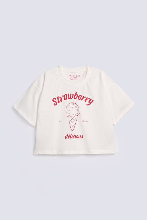 GIRLS ICE CREAM PRINTED T-SHIRT