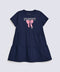 GIRLS PRINTED PANEL KNIT DRESS