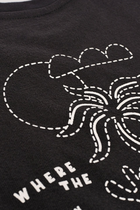 BOYS TEXTURED SPECIAL KNIT EMBROIDERED TEE