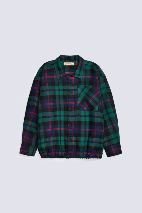 BOYS ELASTIC HEM CHECKERED SHIRT