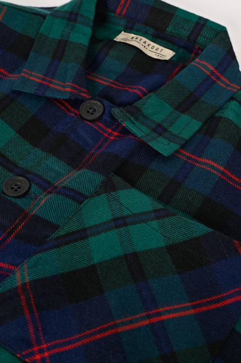 BOYS ELASTIC HEM CHECKERED SHIRT