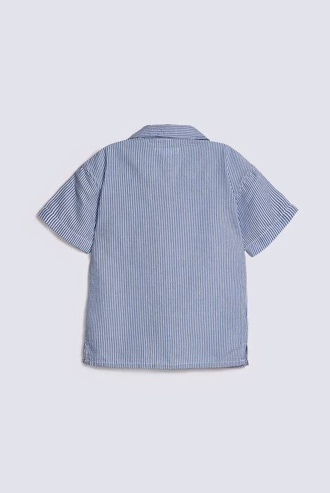 BOYS SEER SUCKER STRIPED SHIRT