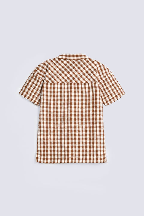 BOYS SEER SUCKER CHECK SHIRT