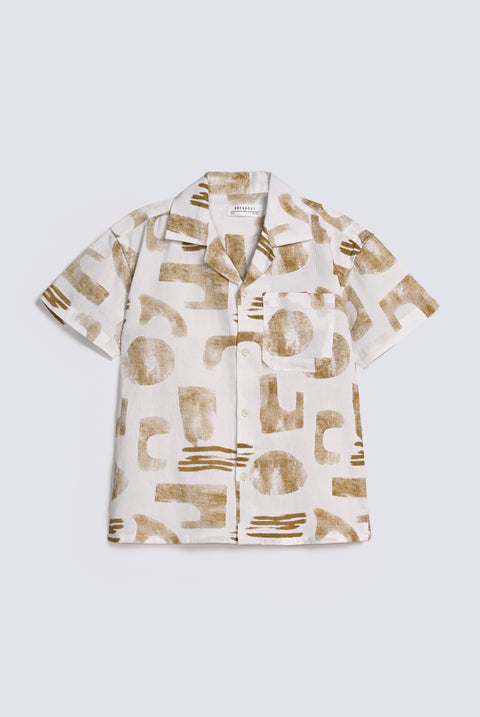 BOYS TEXTURED PRINTED SHIRT