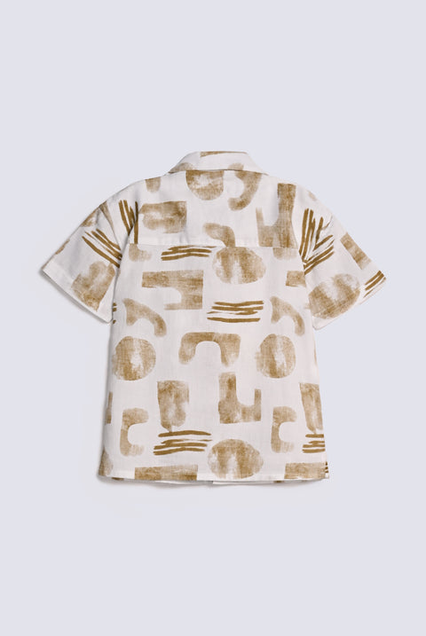 BOYS TEXTURED PRINTED SHIRT