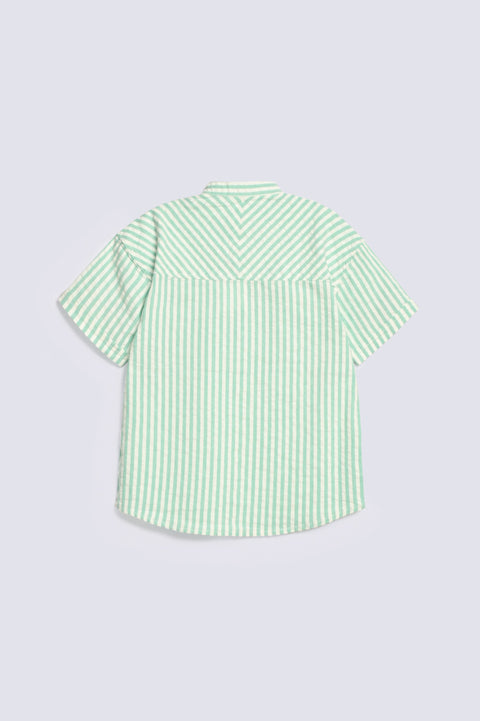 BOYS SEERSUCKER STRIPED SHIRT
