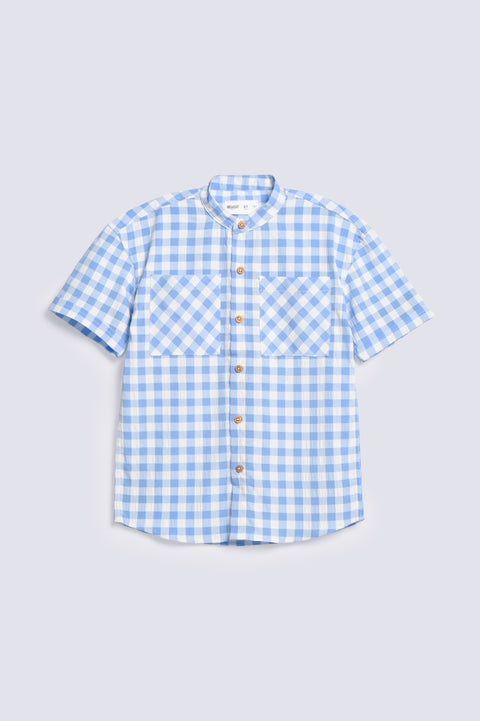 BOYS SEERSUCKER CHECK SHIRT