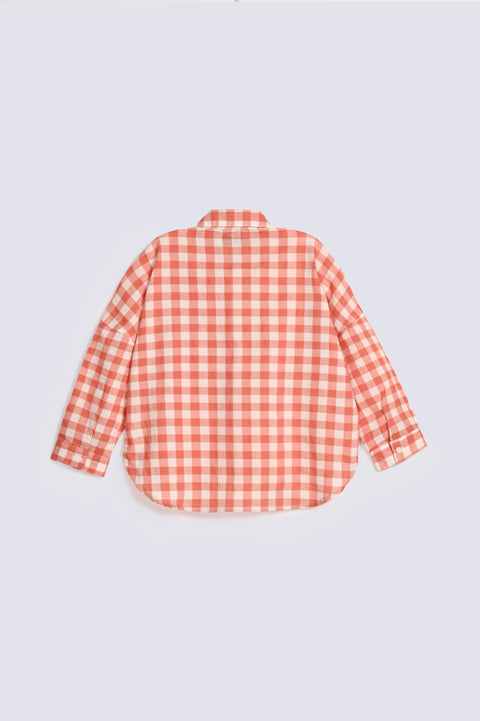 GIRLS BOXY CHECKERED SHIRT