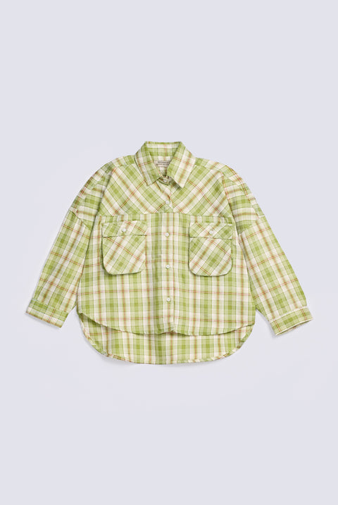 GIRLS BOXY CHECKERED SHIRT