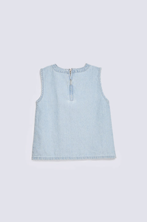 GIRLS SLEEVELESS DENIM TOP
