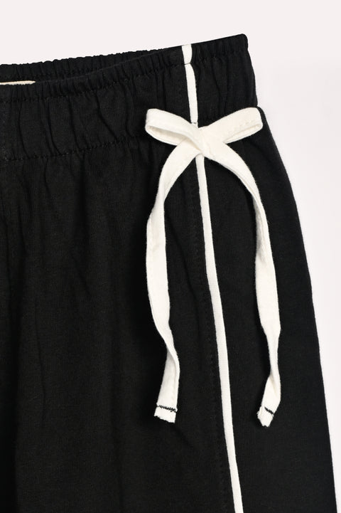GIRLS LOOSE TROUSERS WITH PIPING DETAIL