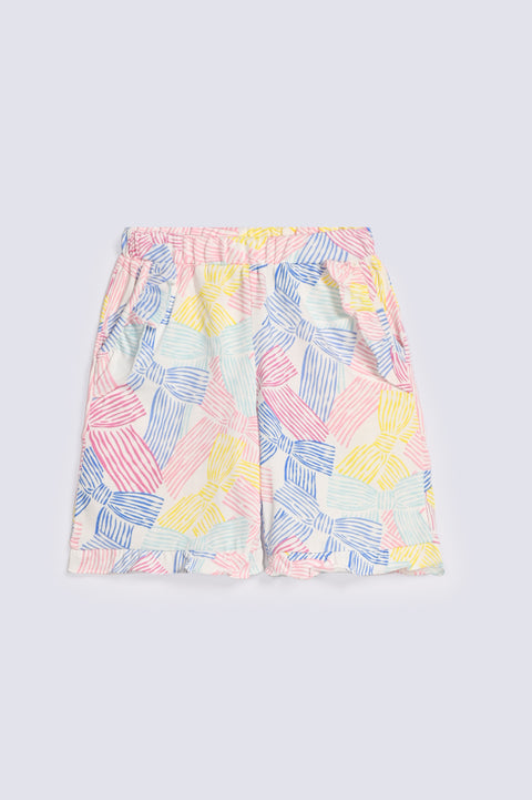 GIRLS PRINTED SHORTS WITH FRILL
