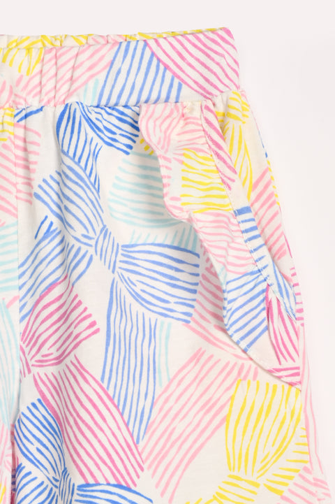 GIRLS PRINTED SHORTS WITH FRILL