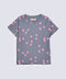 GIRLS FLORAL PRINTED RIBBED T-SHIRT