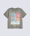 GIRLS DROP SHOULDER TROPICAL PRINTED T-SHIRT