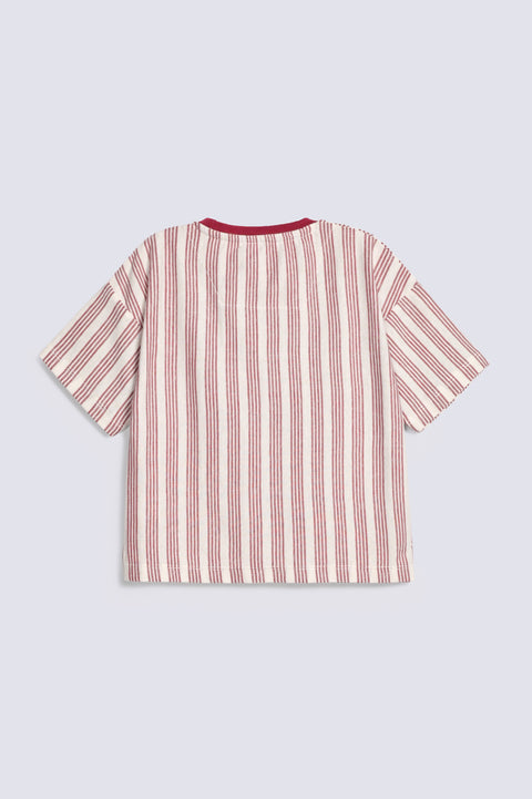 GIRLS BOXY JACQUARD STRIPED T-SHIRT