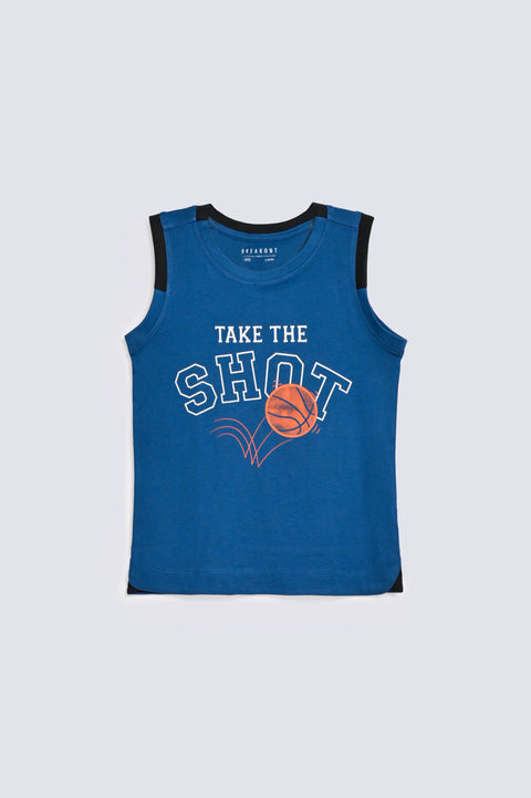 BOYS CONTRAST RIB DETAIL TANK TOP