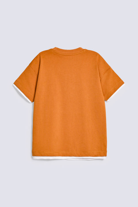 BOYS CONTRAST EXTENDED PANEL TEE