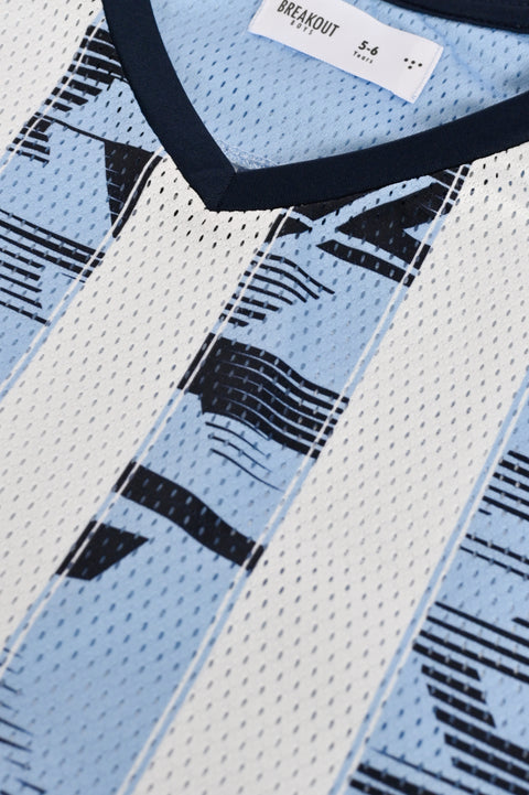 BOYS MESH FABRIC STRIPED TEE