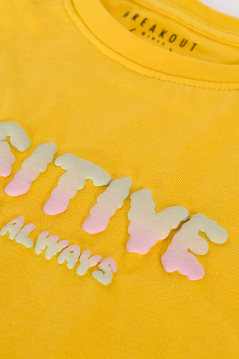 GIRLS BOXY TEXT PRINT T-SHIRT