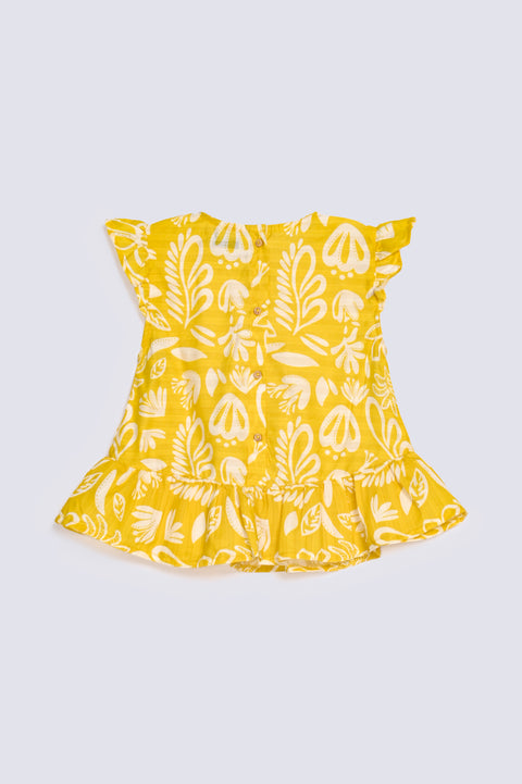 GIRLS FLORAL PRINTED SLEEVELESS TOP