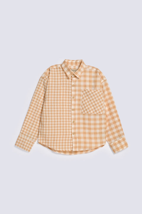 BOYS SEER SUCKER CHECKERED SHIRT