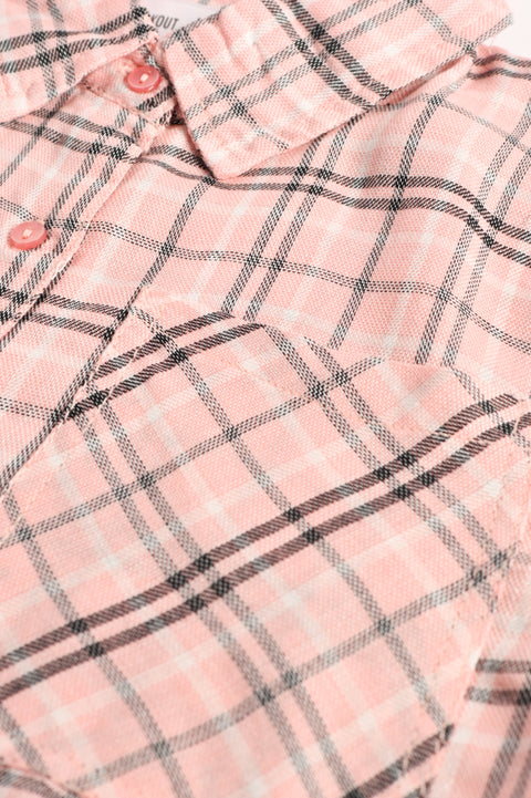 GIRLS BOXY CHECKERED SHIRT